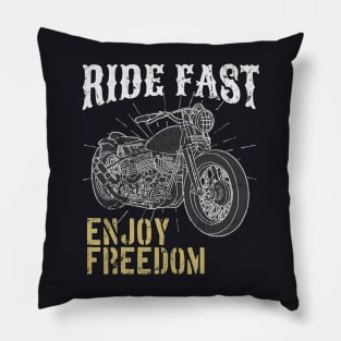 Motorcycle Biker Ride fast enjoy Freedom Pillow