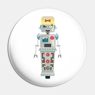 Lady Robot Pin