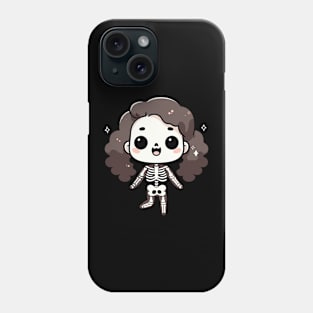 Cute Kawaii Girl Ghost | Cute Happy Halloween Skeleton Design for Girls Phone Case