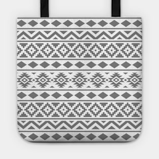 Aztec Essence Pattern Gray on White Tote