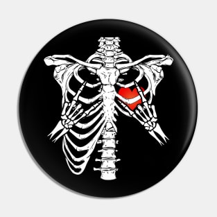 Halloween Skeleton Rocker Graphic Pin