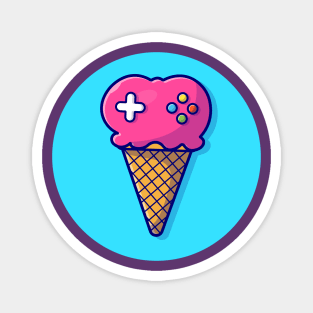 Ice Cream Joystick Cartoon Vector Icon Illustration Magnet