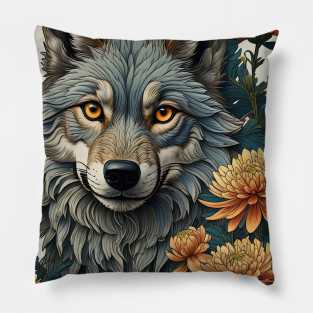 Chrysanthemum wolf Pillow