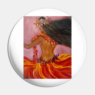 Hula Red Skirt Pin