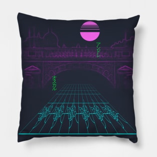 The Rose of Vaporwave Pillow