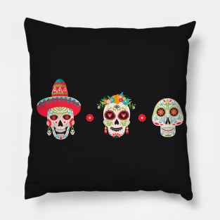 Dia de los muertes skull pattern. Mexican Day of the Dead. Pillow