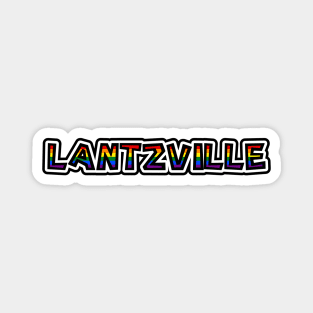 District of Lantzville - LGBT Rainbow Flag - Loud and Proud Gay Town Text - Lantzville Magnet