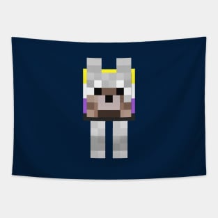 Minecraft Wolf Nonbinary Pride Collar Tapestry