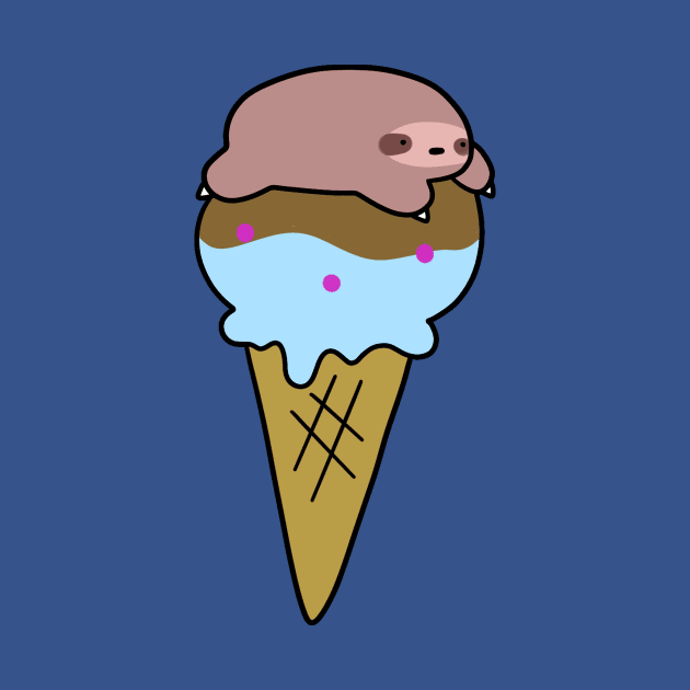 Sloth Icecream Cone by saradaboru