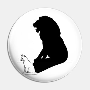 Cat with roaring lion shadow Pin