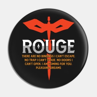 Rouge Tabletop Class Pen and Paper DnD Gift Pin