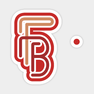 FB Initial Letter Sticker Logo Inspiration. F and B combination sticker logo vector design. Magnet