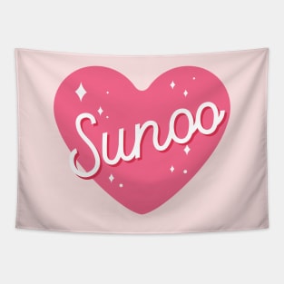 Enhypen Sunoo heart name text engene | Morcaworks Tapestry