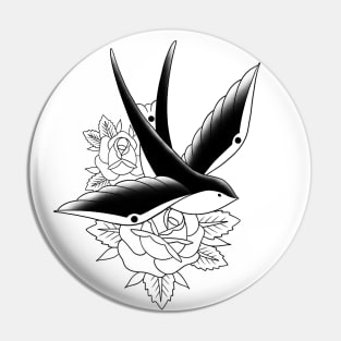 Swallow Rose Pin