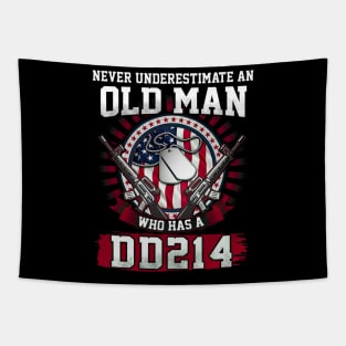 Never Underestimate An Old Man Who Has A DD214 Tapestry