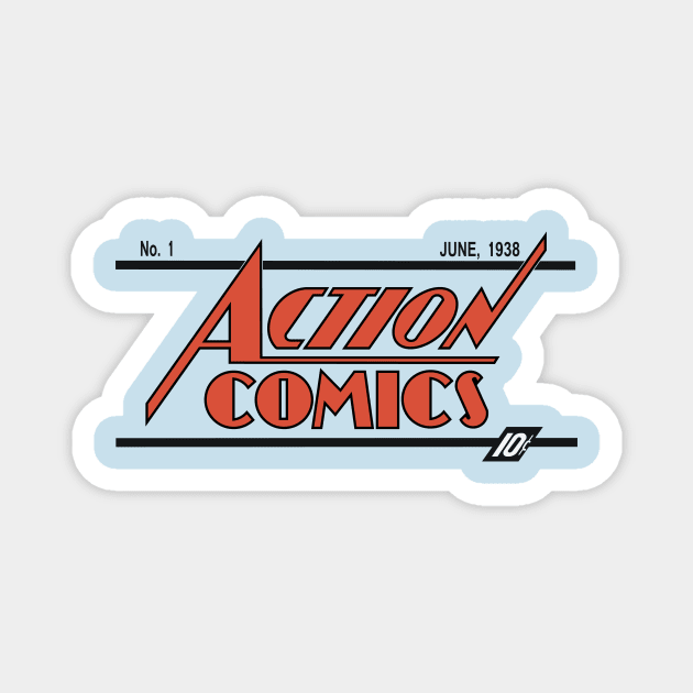 Action Comics Tribute Magnet by EdwardLarson