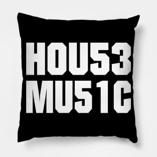 HOUSE MUSIC TEXT NUMBERS Pillow