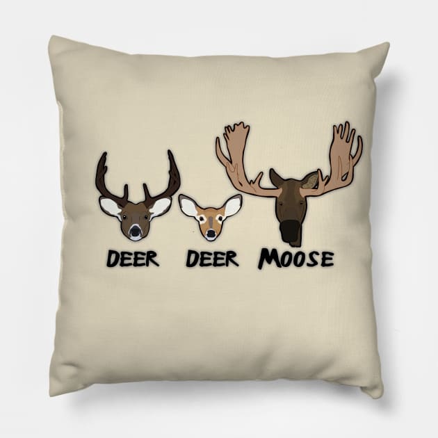 Deer, Deer, Moose Pillow by Kristal Stittle