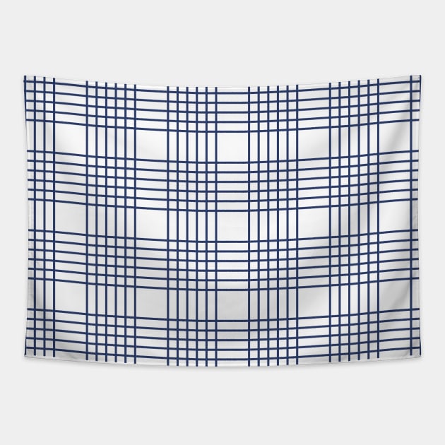 Blue Abstract Check Pattern Tapestry by Hex Decor