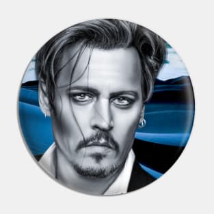 Johnny Portrait Digital Artwork wall art support Pin