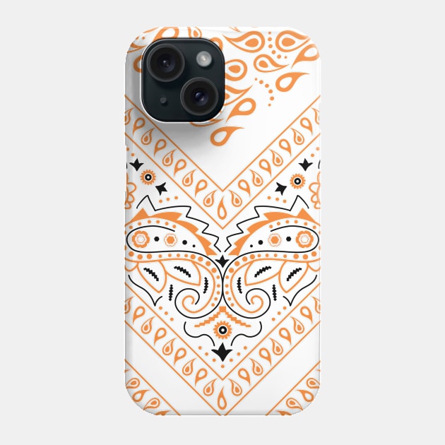 Orange White Bandana Pattern Phone Case by Jennifer