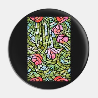 Pastel Tiffany Lamp Stained Glass Mosaic Pattern Pin