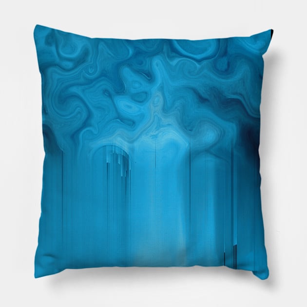 Turquoise Agate Stone Storm Pillow by Moon Art