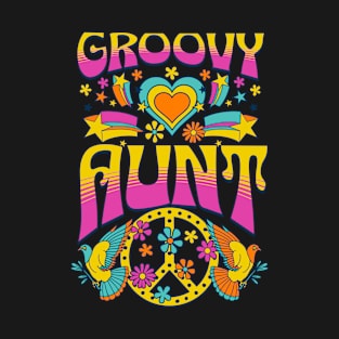 70s Retro Groovy Aunt Matching Family Birthday Party T-Shirt