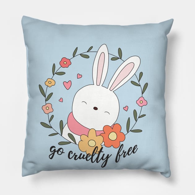 Easter - Go Cruelty Free Pillow by valentinahramov