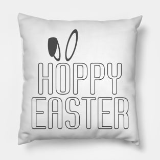 Simple Minimalist Hoppy Easter Pun Typography Pillow