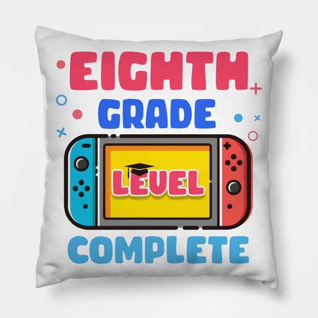 Eighth Grade Level Complete Last Day Of School Graduate Gift For Boys Girl Kids Pillow by Patch Things All