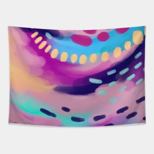 Bright Pink Abstract Tapestry