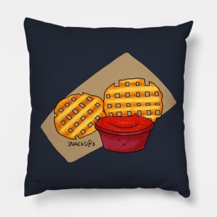 Waffle fries with ketchup Pillow