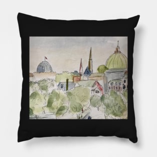 Rooftops CityScape Pillow