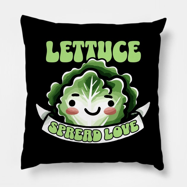 Lettuce spread Love Let us spread Love Design Pillow by DoodleDashDesigns