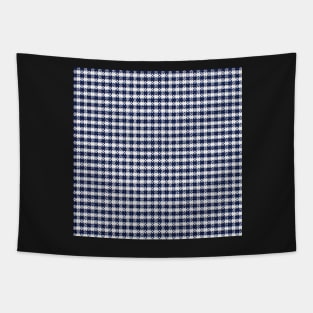 Cute Navy Blue and White Checkered Tapestry