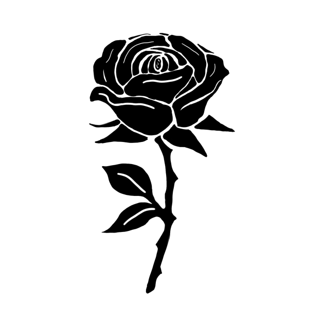 Black rose silhouette tattoo by KaisPrints