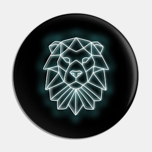 Lion polygon blue Pin