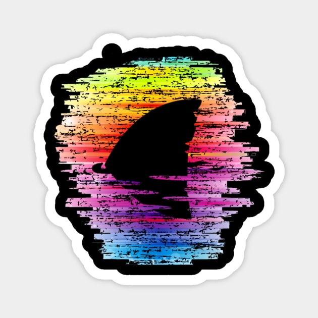 Rainbow Waters Shark Fin Awareness LGBT Pride Shark Lover Magnet by AmbersDesignsCo