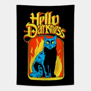 Hello Darkness - Black Cat Tapestry