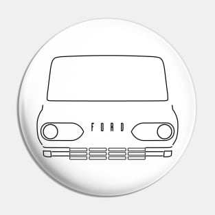 Ford Econoline classic van outline graphic (black) Pin