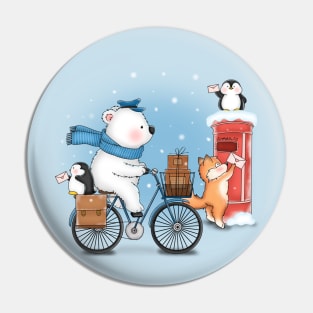 Cute Polar Bear Sends Letters Pin