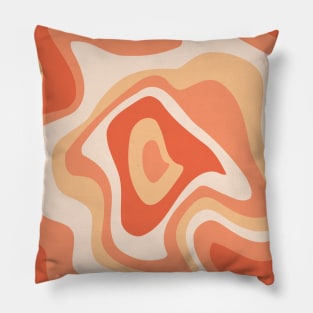 Retro Wavy Line, Swirl Design Pillow