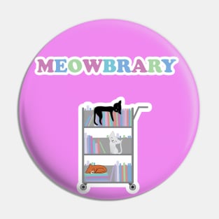 Meowbrary, Cat Library Cart Pin