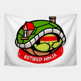 Funny turtle ninja – retired ninja (red) Tapestry