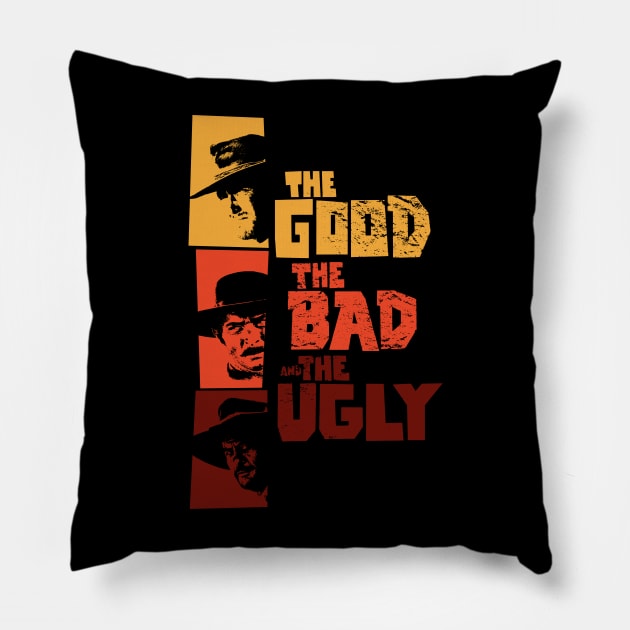 The good, the bad and the ugly - Spaghetti Western by Sergio Leone Pillow by Boogosh