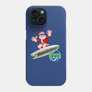 Santa on Good Waves Phone Case