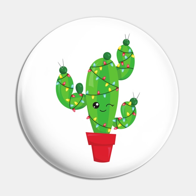 Christmas Cactus, Christmas Lights, Cute Cactus Pin by Jelena Dunčević