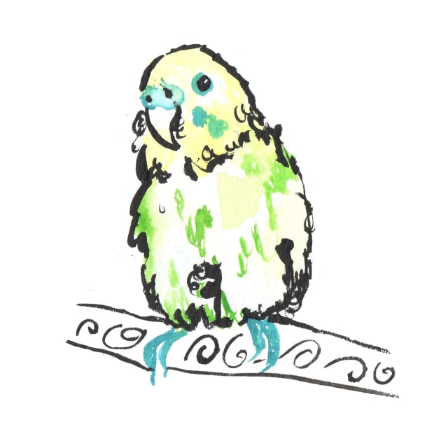 Watercolour budgie by drknice