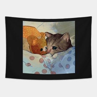 kitty bedtime (bad day) Tapestry